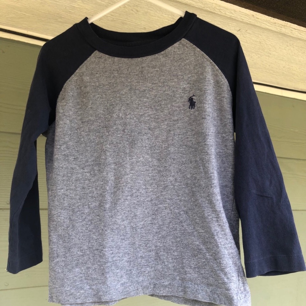 Polo by Ralph Lauren Kids' Grey and Navy Long Sleeve Shirt